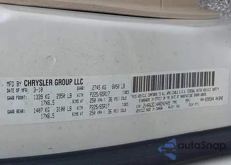 2010 Volkswagen Routan Se from USA, damaged, VIN 2V4RW3D14AR242409